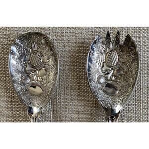 Silver Plated Sheffield English Serving Flatware Vintage Set Fruit Pattern